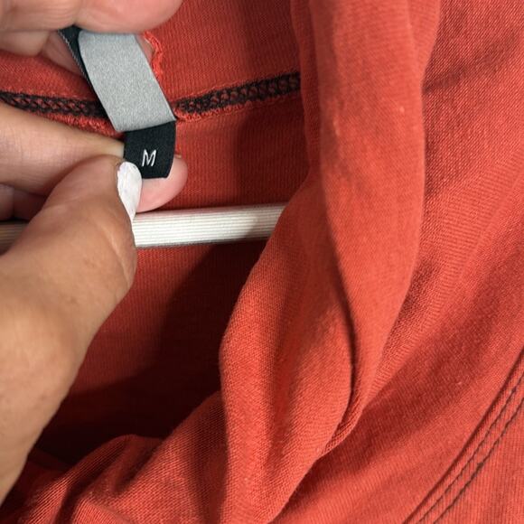 Cynthia Ashby Lagenlook Pumpkin Spice Cotton Cowl Neck Pocket Dress W1767 Sz M - Picture 5 of 9